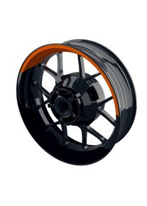 One-Wheel Felgenaufkleber halb halb geteilt schwarz orange matt - Motorradteile & Ersatzteile - Reifen & Felgen - Felgenaufkleber