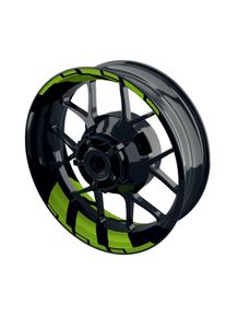 One-Wheel Felgenaufkleber Chainsaw geteilt grün matt - Motorradteile & Ersatzteile - Reifen & Felgen - Felgenaufkleber