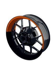 One-Wheel Felgenaufkleber halb halb schwarz orange matt - Motorradteile & Ersatzteile - Reifen & Felgen - Felgenaufkleber