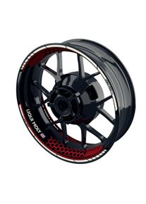 One-Wheel Felgenaufkleber Liqui Moly Hexagon geteilt schwarz rot glänzend - Motorradteile & Ersatzteile - Reifen & Felgen - Felgenaufkleber