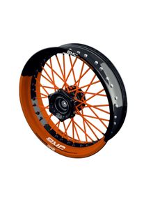 One-Wheel Felgenaufkleber SMC Supermoto halb halb orange glänzend - Motorradteile & Ersatzteile - Reifen & Felgen - Felgenaufkleber
