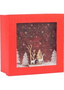 Idena, Geschenkverpackung, Geschenkbox 3D rot Weihnachten 21cm FSC-Mix (Geschenkbox, 1 x)