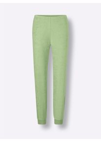 wäschepur Dames Pyjama in ecru/resedagroen ,maat 36/38, Witt, 80% Katoen, 20% Polyester