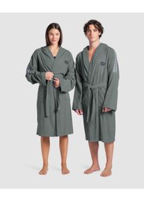 arena Bathrobe - Unisex - Sea Foam-asphalt - Size: L - arena Team Stripe Robe