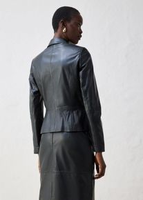 bonprix Női R&ouml;vid bl&eacute;zer b&aacute;r&aacute;ny nappabőrből, fekete, 36