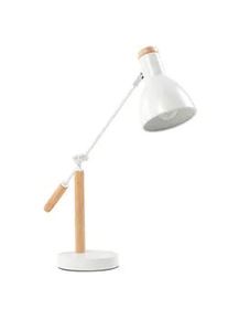 Beliani Schreibtischlampe Peckos 13/13/50 cm , Weiß , Metall , E27 , 13x50x13 cm , Lampen & Leuchten, Innenbeleuchtung, Tischlampen, Schreibtischlampen