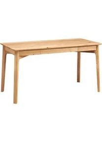 Linea Natura Schreibtisch , Wildeiche , Holz , Eiche , massiv , 1 Schubladen , rechteckig , konisch , 65x75x140 cm , Fsc , Büromöbel, Büromöbel-Sets & Büromöbel-Serien, Büromöbelserien