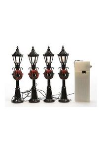 Farolas Para Escenas Navideñas Set De 4 Ø2,5X12Cm 4 Leds