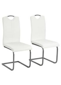 vidaXL Sillas voladizas de comedor 2 unidades cuero sintético blanco
