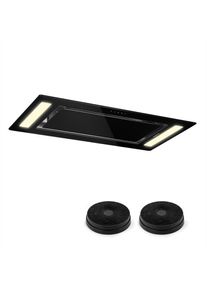 Klarstein Remy, sada, digestor, 90 cm, stropný, 620 m³/h, filtre s aktívnym uhlím, čierny