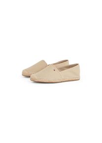 Tommy Hilfiger , Espadrille »FLAG CANVAS ESPADRILLE« , Slipper, Flats, Bequemschuh mit Bastbezug und Ziernähten , beige , 41 , 41 , Slipper mit...