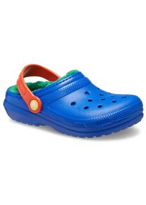 Crocs , Kinder,Jugendliche , Hausschuh »Classic Lined Clog K« , Winterschuh, Pantoffel, Hausschuh mit schwenkbarem Fersenriemen , blau-orange , 32...