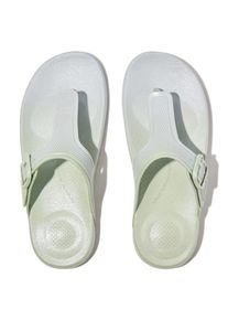 fitflop , Zehentrenner »IQUSHION IRIDESCENT ADJUSTABLE BUCKLE« , Keilabsatz, Sommerschuh, Schlappen mit verstellbarer Schnalle , mint-hellblau , 37...