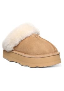 Bearpaw , Hausschuh »RETRO PLATFORM« , Mules, Clog, Slides mit Plateausohle , hellbraun , 42 , 42 , Cooler Retro-Schlupfschuh zum wohlfühlen