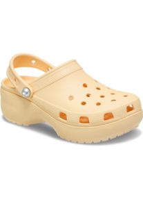 Crocs , Clog »Classic Platform Pearl Clog« , Plateaschuh, Sandale mit Zierperlen , goldgelb , 41 , 41 , Eleganter Clog in bewährter Qualität