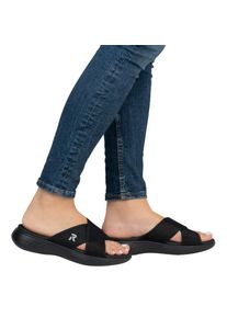 RIEKER Sport, Damen, Pantolette &raquo;Ballina&laquo; Badeschuh, Sommerschuh, Strandschuh, Urlaubschuh zum Schlupfen, schwarz, 36, schwarz, Badepantolette f&uuml;r den