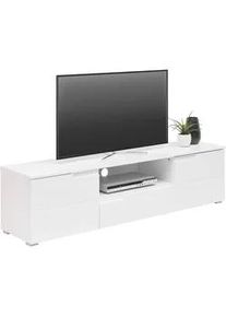 Carryhome Lowboard , Weiß, Weiß Hochglanz , Holzwerkstoff , 1 Schubladen , 165x42x40 cm , Made in Eu , Beimöbel erhältlich , Kleinmöbel