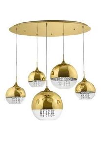 Maytoni Pendelleuchte , Goldfarben , Metall, Glas , 62x95x91 cm , Ce , beliebig kürzbar , Lampen & Leuchten, Innenbeleuchtung, Hängeleuchten, Pendelleuchten