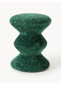 POLSPOTTEN Rundt Sidebord Zig Zag Gr&oslash;n, Turkis Syntetisk fiber, Metal, Viskose, Stof &Oslash; 36 x H 46 cm