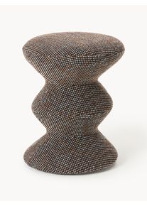 POLSPOTTEN Rundt Sidebord Zig Zag Brun Akrylglas, Syntetisk fiber, Metal, Stof &Oslash; 36 x H 46 cm