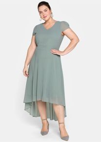 sheego Damen Abendkleid mit Fl&uuml;gel&auml;rmeln in eukalyptus ,Gr&ouml;&szlig;e 46, Witt, 100% Polyester