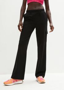 Pantaloni da jogging in misto cotone elasticizzato, Nero, Taglia 46/48 (M), bonprix