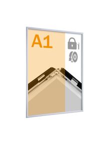 Cadre clic-clac s&eacute;curis&eacute; A1, 19 mm, autocollant, aluminium, argent