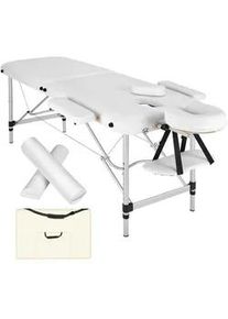 TecTake Massageliege 2 Zonen, 210 x 95 x 89 cm,weiß , Weiß , Metall , 95x89x210 cm , Freizeit, Wellness, Körperpflege, Wohlfühlprodukte