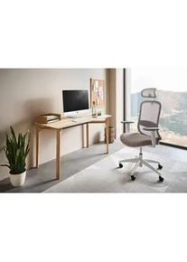Linea Natura Schreibtisch , Eschefarben , Holz , Esche , massiv , rechteckig , konisch , 65x75x140 cm , Fsc , Büromöbel, Büromöbel-Sets & Büromöbel-Serien, Büromöbelserien
