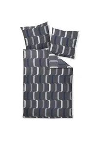 Janine Bettwäsche , Anthrazit , Textil , Graphik , 135x200 cm , Heimtextilien, Bettwäsche & Leintücher, Bettwäsche, Satin-Bettwäsche
