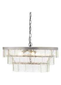 Pendelleuchte, Deckenlampe aus Metall und Gussglas