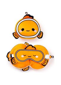 Puckator, Reisezubehör, 2-in-1-reisekissen der fisch relaxeazzz adoramals, Orange, (Reisepasshülle)