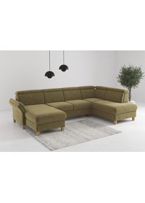 Home Affaire Wohnlandschaft »Glendale, U-Form« inkl. Kopfteilverstellung, wahlweise mit Vorziehsitz und Bettkasten, Größe B/H/T: 321 cm x 84 cm x...