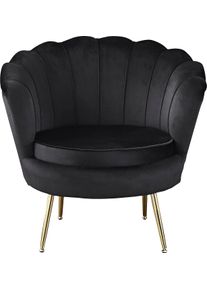Salesfever Loungesessel »Clam - Design Cocktailsessel« Prachtvoll extravagantes Design im Muschel-Look in schwarz, Größe B/H/T: 76 cm x 78 cm x 76 cm