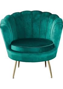 Salesfever Loungesessel »Clam - Design Cocktailsessel« Prachtvoll extravagantes Design im Muschel-Look in grün, Größe B/H/T: 76 cm x 78 cm x 76 cm