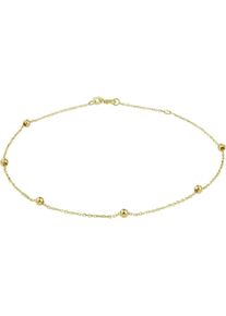 Marie, Fussschmuck, Celeste Knöchelgurt Bolletjes 1,0 mm 24 - 26 cm - 3 mm - Gold, (3 mm Kugeln, 26 cm)