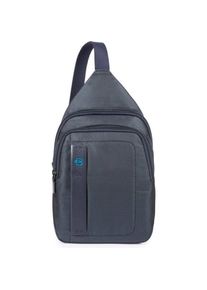 Piquadro, Handtasche, Monospalla in Pelle e Tessuto schoudertas voor heren, Blau