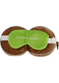 Puckator, Reisezubehör, Relaxeazzz Plüsch Faultier rundes Reisekissen & Augenmaske, Braun, (Kopf- & Nackenkissen)