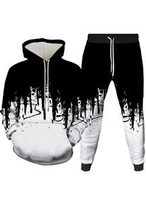 Ink Painting 3D Printed Hoodie Pant Sets Men's Fashion Casual Sweatshirts Sweatpants Two Piece Suits Man Tracksuit Clothing