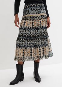 bonprix Femei Fustă cu mesh, albastru, 44/46