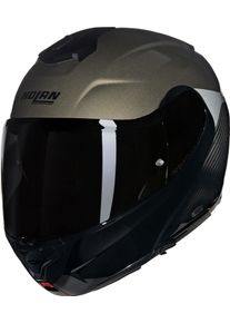 Nolan X-1005 Ultra Carbon Verniciature Speciale 342, flip up hel , color: Black/Dark Beige/Light Grey , size: L