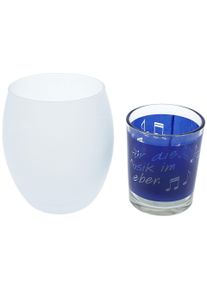 Musikboutique K&uuml;bler candle holder, blue Article pour cadeau