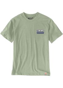 Carhartt Script Patch Relaxed-Fit, t-shirt , color: Light Green/Dark Blue , size: M