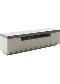 Novel Tv-Element , Grau, Eichefarben , Metall , furniert , 2 Fächer , 210x58x50 cm , Wohnzimmer, Wohnwände, Wohnwand-Serien