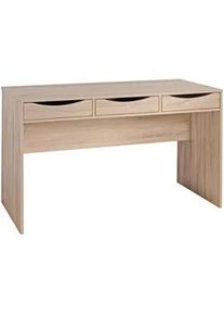 Wohnling Mid.you Schreibtisch , Sonoma Eiche , Holzwerkstoff , 3 Schubladen , rechteckig , Wange , 55x75x120 cm , Stauraum , Büromöbel, Schreibtische, Schreibtische