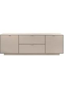Mid.you Lowboard , Sandfarben , Kunststoff , 2 Fächer , 185x62x37.5 cm , Kleinmöbel
