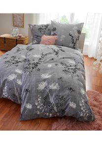 bonprix Ágyneműhuzat virágmintával, szürke, 2x 80/80 cm, 2x 135/200 cm