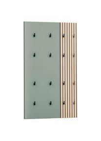 Mid.you Garderobenpaneel , Gr&uuml;n, Eichefarben , Holzwerkstoff , 73.5x109x2.6 cm , Aufh&auml;ngem&ouml;glichkeit , Garderobe, Garderobenpaneele, Garderobenpaneele