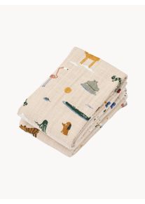 Liewood Fraldas de musselina em algodão orgânico Lewis, conjunto de 2 Branco, Multicolor Algodão L 65 x C 65 cm