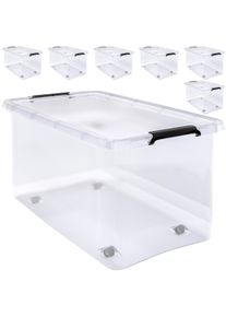 Deuba Aufbewahrungsbox 6er-Set Transparent 60x40x35cm 60L stapelbar